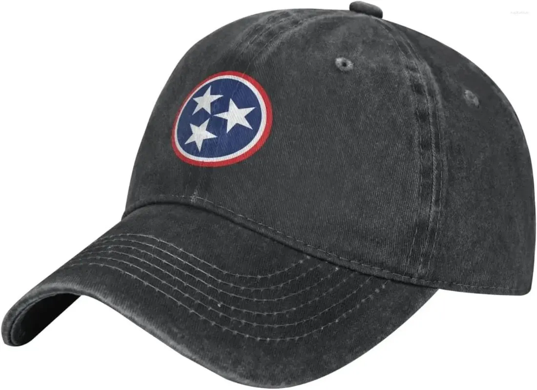 Casquettes de cowboy, chapeau de camionneur, cadeau pour papa, fermeture à boucle réglable, drapeau Tri Star du Tennessee, chapeau de soleil unisexe