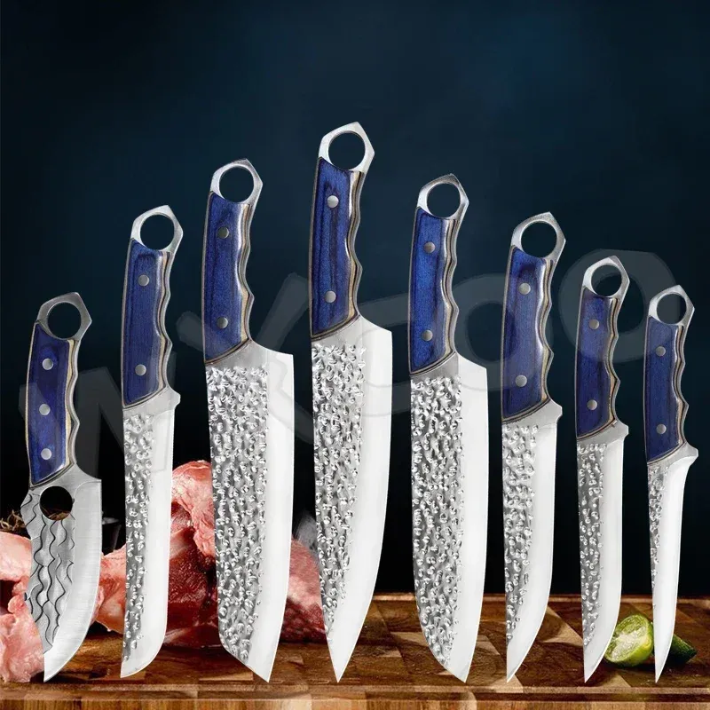 Knives Professional Japanese Forged Kitchen Chef Knife 5Cr15Mov Stainless Steel Meat Fish Fruit Slice Boning Butcher Cleaver BBQ Knives