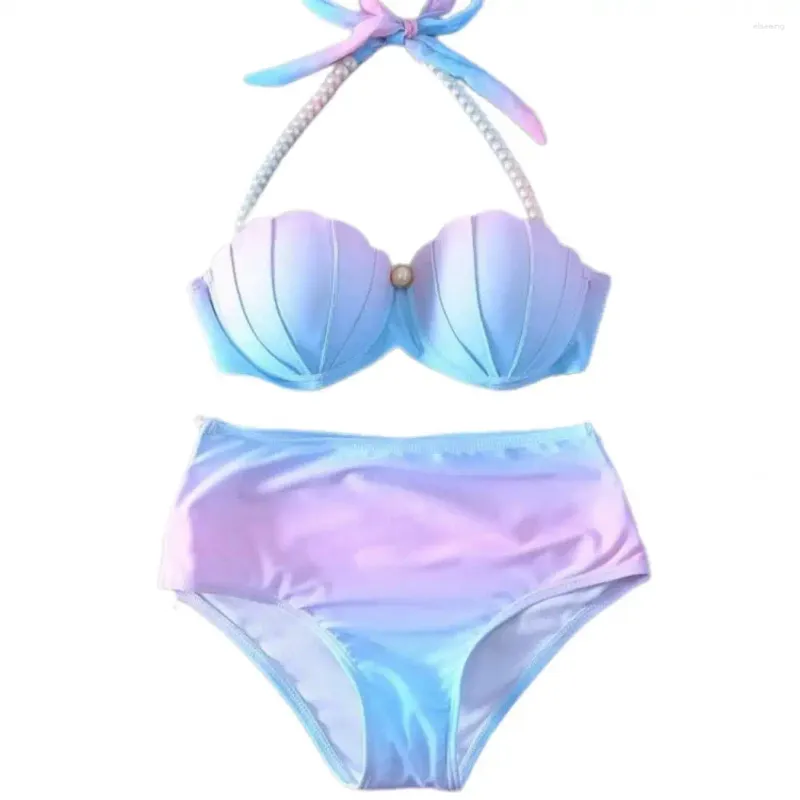 Damen Bademode 2 Teile/satz Stilvolle Frauen Badeanzug Sexy Bikini Bunte Hohe Stretch Ärmel Split Schnell Trocknend