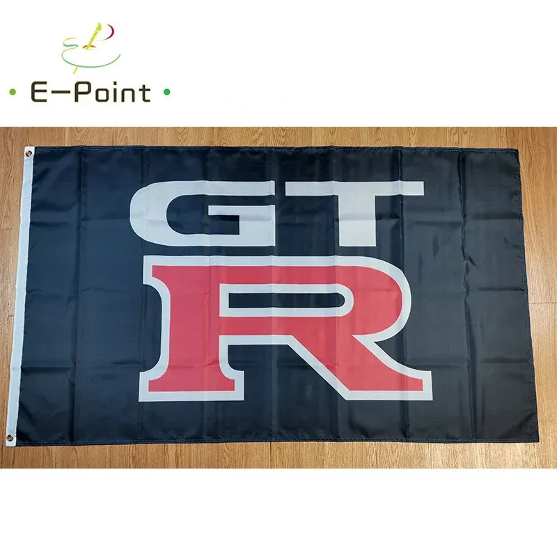 Accessoires drapeau de voiture GTR noir du japon, taille 2 pieds x 3 pieds (60x90cm) 3 pieds x 5 pieds (90x150cm), décorations de noël pour la maison, bannière, cadeaux