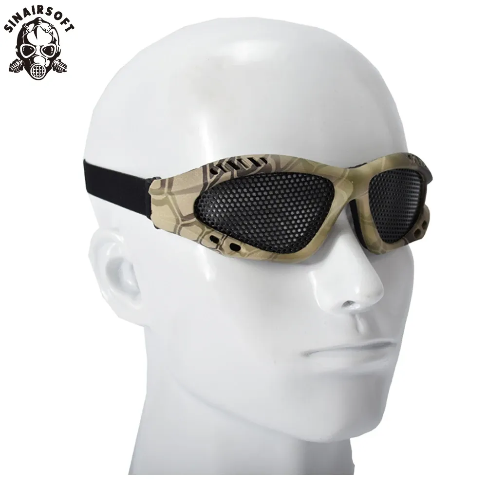 EYSEYLER Sinairsoft Outdoors Askeri Airsoft Goggles Taktik Güneş Gözlüğü Direniş Gözleri Spor Metal Örgü Net Atış Gözlükleri Gözlük