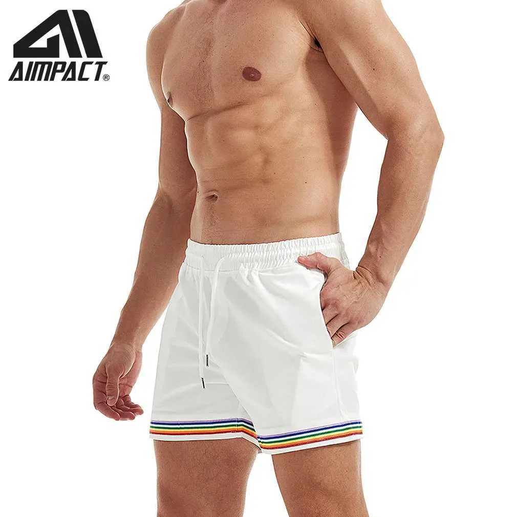 Pantaloncini da uomo AIMPACT Pantaloncini sportivi casual in cotone da uomo Pantaloncini da ginnastica a righe spazzolati moda Pantaloncini da surf estivi AM2359 J240325