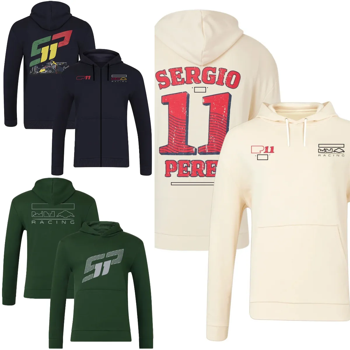 2024 F1 Racing Team Sudadera con capucha Fórmula 1 Driver Fans Sudadera con capucha Moda casual Zip Sudadera con capucha Primavera Otoño Hombres Sudaderas con capucha de gran tamaño Sudor