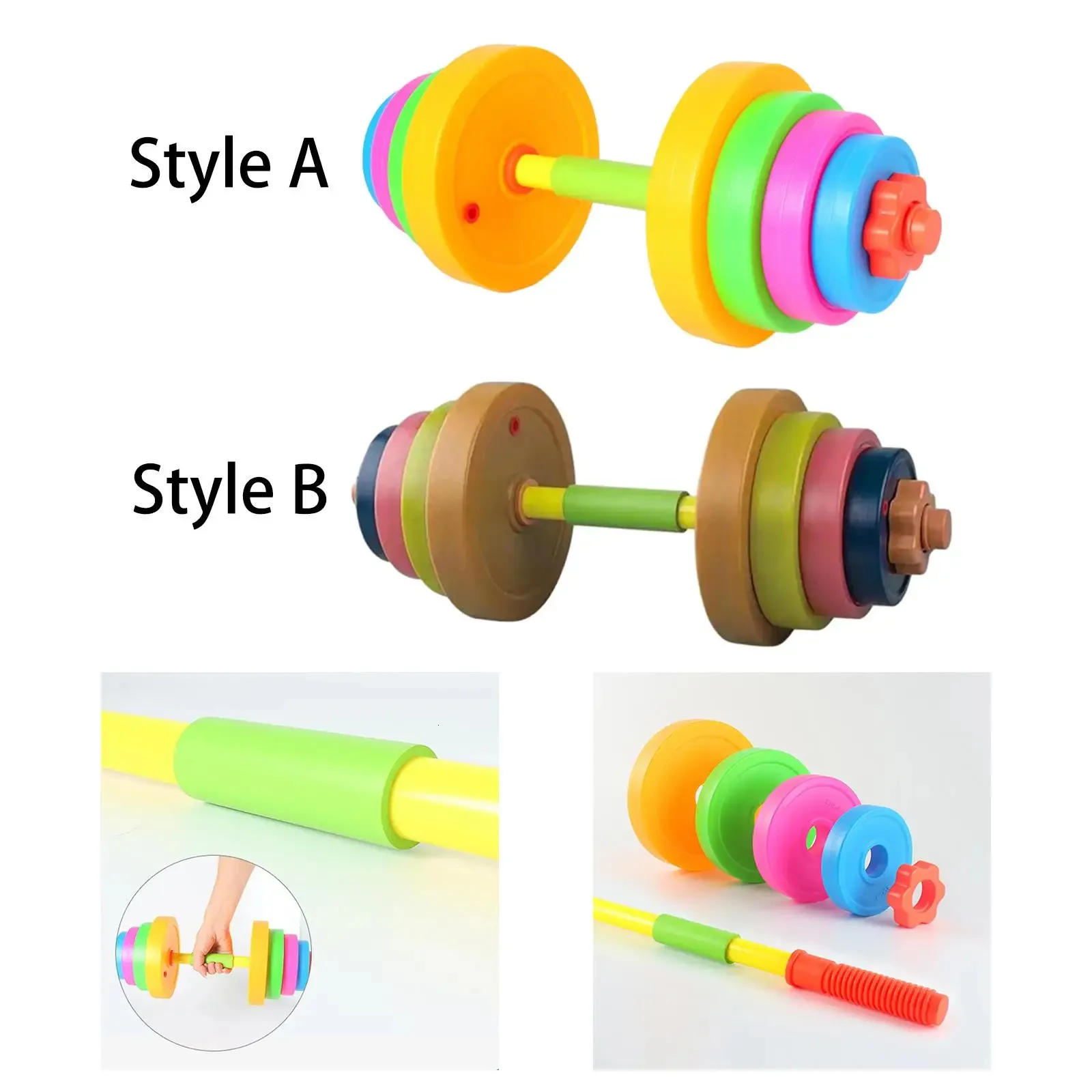 Kids Barbell Toys Powerlifting Kids Exercise Weight Toys Kids Exercise Equipment for Kids 3 4 5 6 7 8 Girls Children Boys