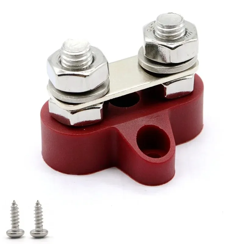 Terminal duplo vermelho/preto M8/M6 parafuso fixo fio conector caminhão motorhome iate barramento