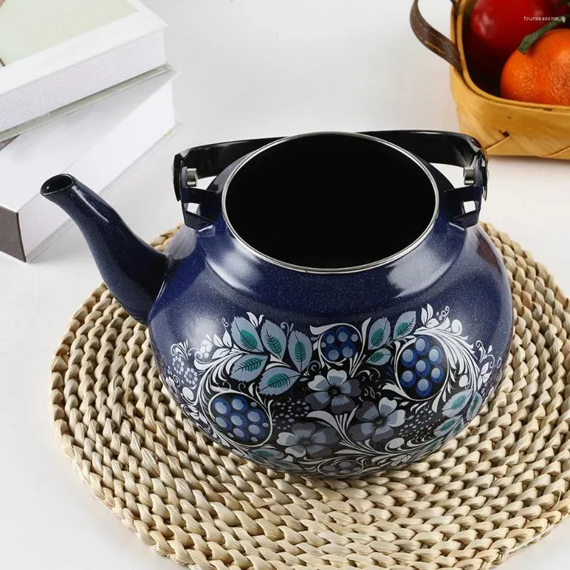 Mugs Blue Peacock Kettle Tea Pots For Stove Top Kettles Stovetop Teapot Enamel Enameled Kitchen