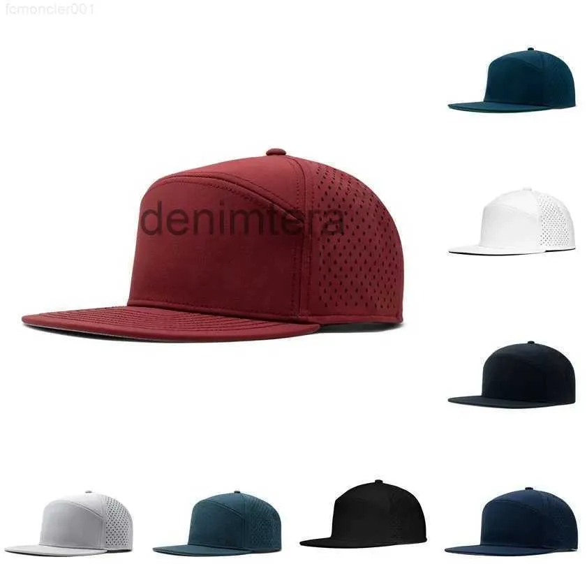 Vente en gros Flat Bill Flex Fit personnalisé Snapback Gorras imperméable découpé au laser blanc uni 6 panneaux casquette de baseball de sport Melin Hats Ll YK4A 14XV