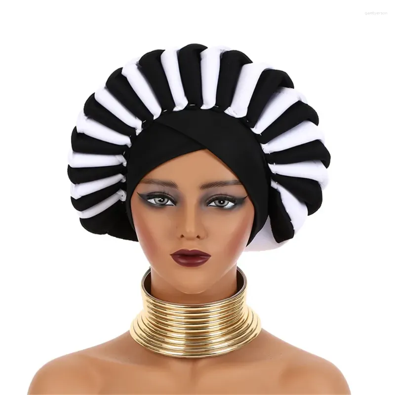 Abbigliamento etnico Testa femminile Avvolge Cofano Corona Stile 2024 Già realizzato Africano Auto Gele Headtie Nigeria Geles da sposa Donna Turbante Cap