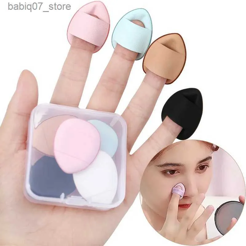 Svampar Applicators Cotton 3/6/10 Mini Finger Puff Foundation Make-Up Powder Detailed Makeup Sponge Face Concealer Blandade kosmetik Tillbehör Makeup Tools Q240325