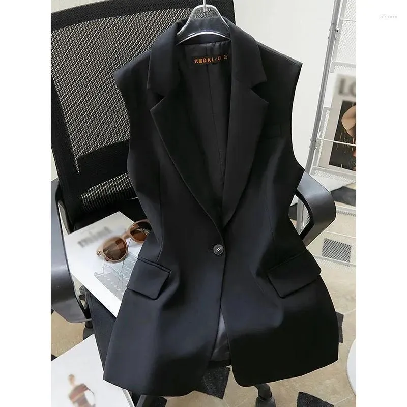 Giubbotti da donna Giacca senza maniche blazer blazer blazer 2024 primavera autunno femmina coreano Office Work