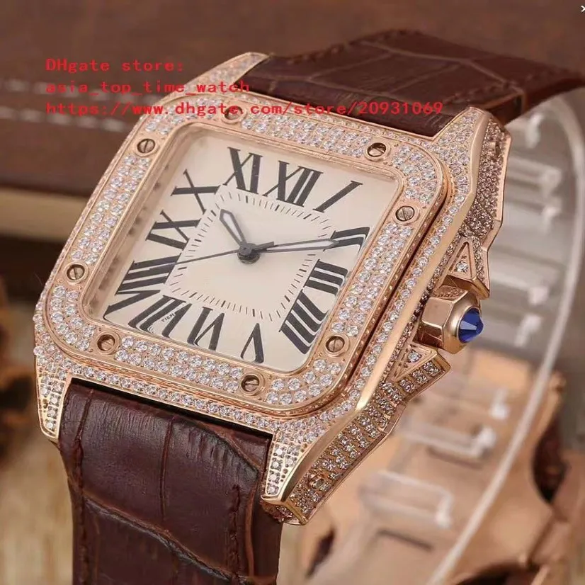 Wristwatches Mults Mults Super Quality Super Quality Super Men's Sapphire 40mm Dial Luminous Real 2813 Movement Rose Gold Set Diamond CA2510
