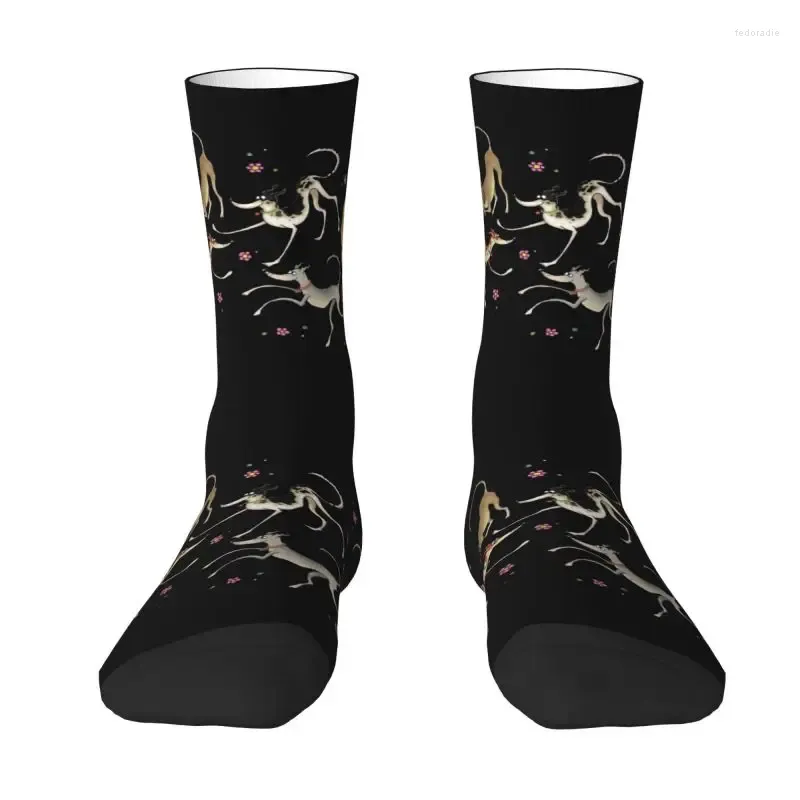 Men's Socks Fashion Garden Party Cute Greyhounds Lurcher Men Women Warm 3D Printing Whippet Sighthound Dog Sports Basketball