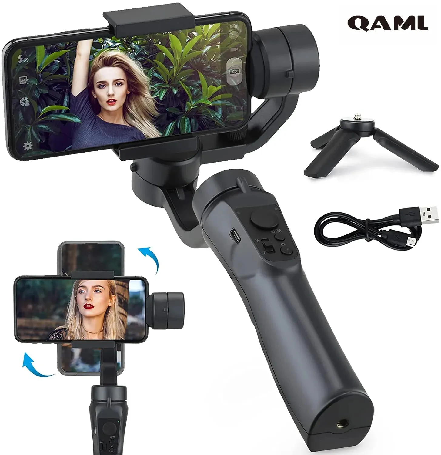 F6 3 eje gimbal estabilizador de hormigueo de la cámara de acción del teléfono celular anti shake video grabado de video gimbal para teléfonos 240322