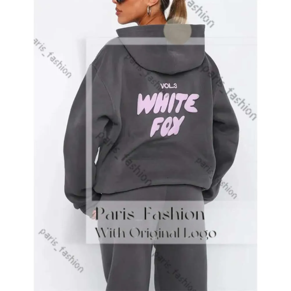 Hoodies Designer White Fix Women Tracksuits Two Pieces Sets White Foxx Hoodies Jackets Pants with Sweatshirt Ladies Loose Jumpers White Foxs 336