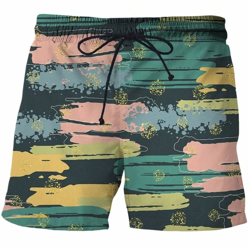 unisex abstrakt mönsterserie nya herrekläder avslappnade svettbyxor 2022 överdimensionerade Bermuda shorts för män sommar 3d tryck man 01J1#