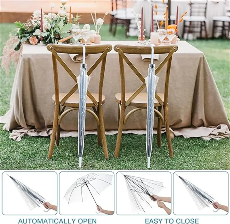 Clear Windproof Bubble Dome Umbrella For Rain Wedding Decor, Manual