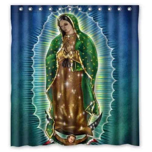 Gardiner Our Lady of Guadalupe Virgin Mary Waterproof Polyester Fabric duschgardin