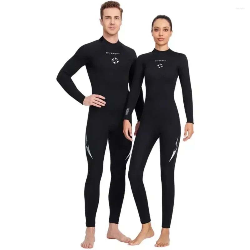 Dames Zwemkleding 3 mm neopreen Zwart gesplitst wetsuit Heren Lange rugrits Surf Eendelig Zwemmen Paarpak Onderwater Warm