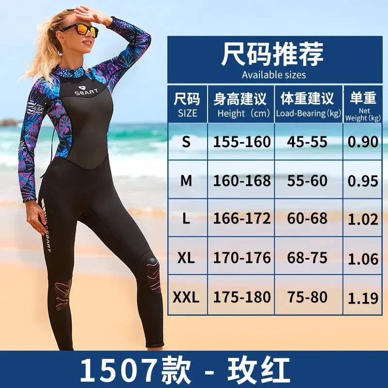 3mm Womens Wetsuit: Full Body Diving Suit Snorkeling, Surfing