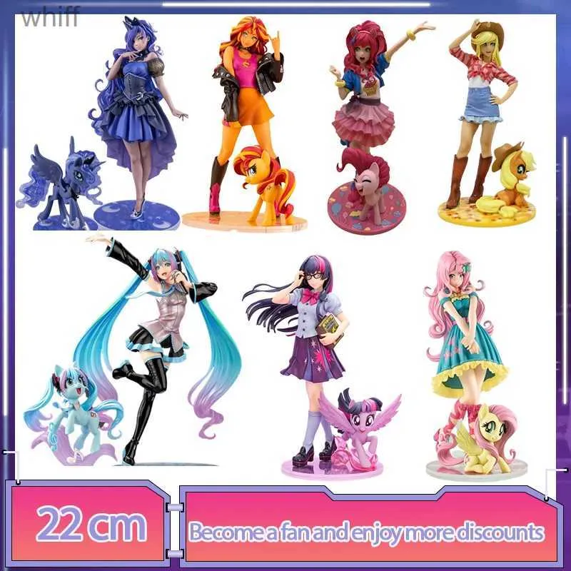 Action Toy Figures My Little Bishoujo Animation Character Kaii Sprint Bishoujo Rare Sunset Glow Character Model Statue Dollc24325