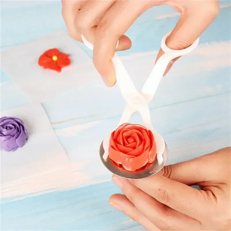 2024 Flower Scissor Cake Tray Tulips Rose Nozzle Nail Decor Lifter Fondant Cream Transfer Baking Pastry Kitchen cupcake stand - for