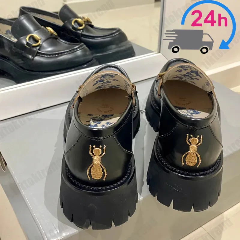 Designer Loafers 24-timmars frakt Monolith Brushed Leather Womens Designer Loafer Shoes Slip On Women Oxford Chunky Rubber Luxurys Fashion Lug Sole Dress Shoe