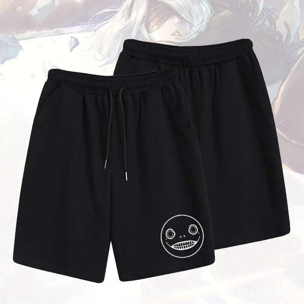 Neil Mechanical Anime Casual Pants Men Summer Fashion Brand Loose Micro Elastic Five Point Sports Shorts for Men