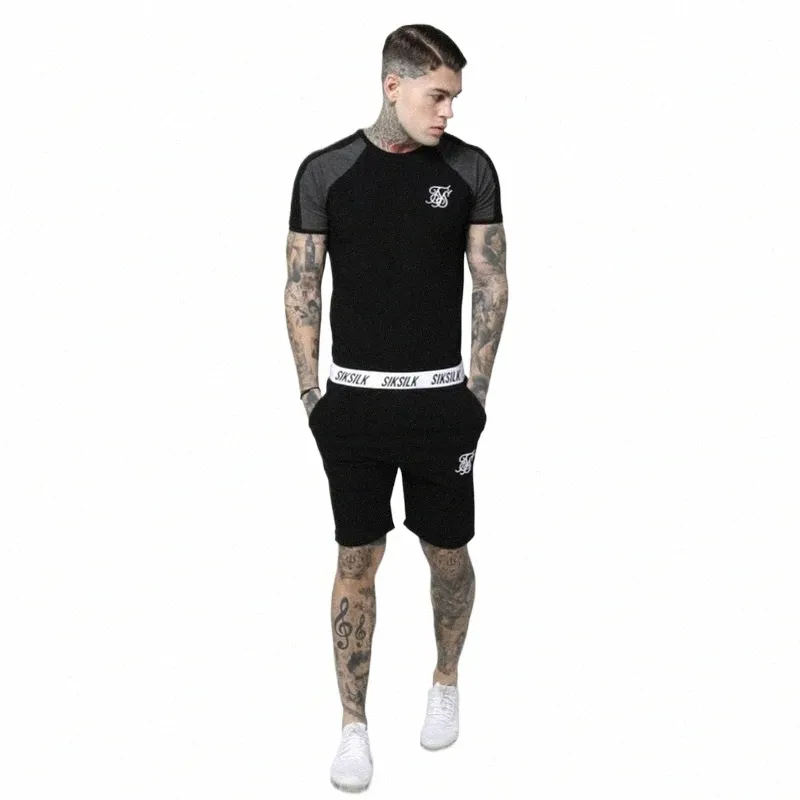 Hommes d'été cott shorts Sik soie Kanye West Fitn Bodybuilding Casual Joggers entraînement marque sport pantalons courts pantalons de survêtement B5Qj #