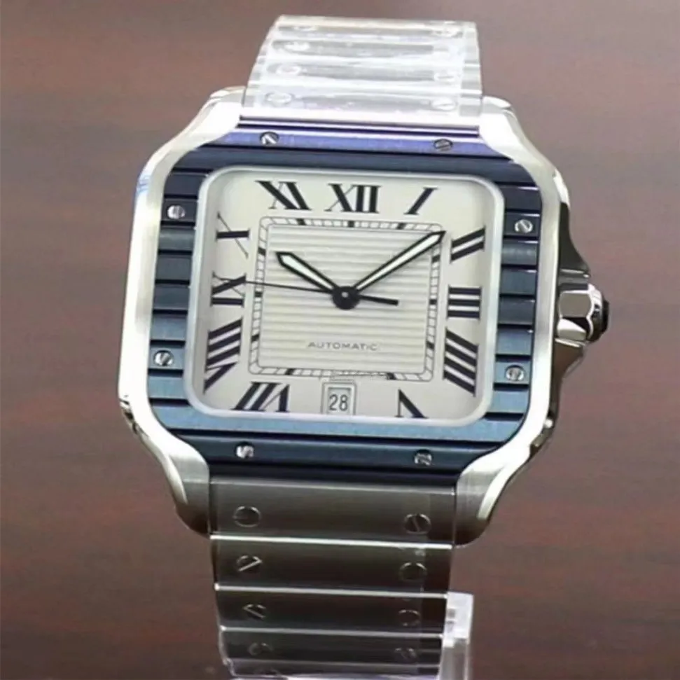 Nouvelles montres Luxury Watch Square Man 40mm 35 mm Genève authentique Mouvement mécanique Classic Mens Wristwatch CA01-42951