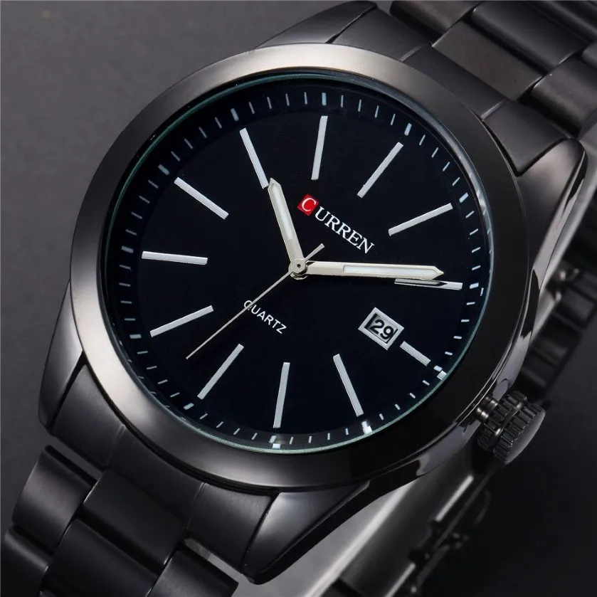 CWP Curren Fashion Men Watches Full Steel Wristwatch Classic Business Man Clock Casual Military Quartz Calender Watch Reloj3088
