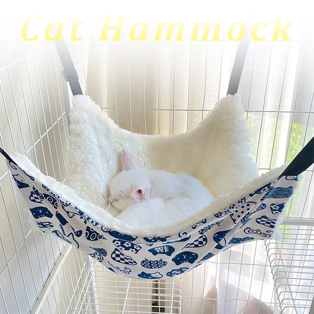 Cages pour chat, hamac, chaton, lit suspendu pour petits animaux, lapin, souris, furets, cochon d'Inde, tapis en coton, sangle réglable, fournitures pour animaux de compagnie