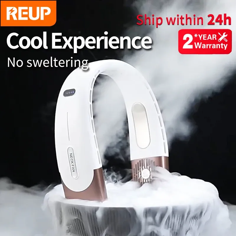 팬 Reup Neck Fan 휴대용 에어컨 Silent USB Mini Mobile 순환기 충전식 Neckband 블레이드 팬 Ventilatore