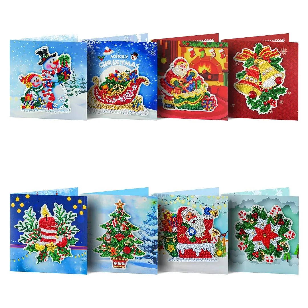 Stitch huacan pintura diamante cartões de natal 5d diamante bordado ponto cruz papai noel cartões postais presente