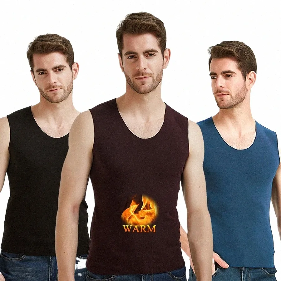 tank Tops Men Warm Winter Clothes Fitn Thick Heating Fiber Vest Male Sleevel Tops Slim Casual Seaml Undershirt 1PCS n9df#