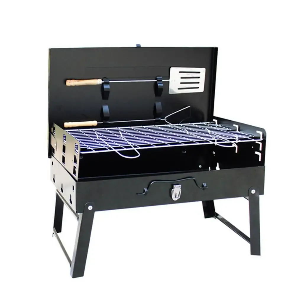 Grills Outdoor Portable Charcoal Grill Folding Box Type Barbecue Stove Household Garden Patio Picnic BBQ Grill Factory Direct Sales