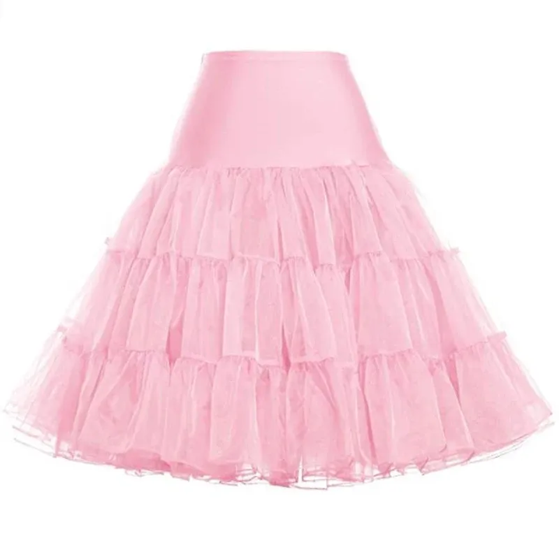 Zaagbladen Tulle Röcke Damen Mode hohe Taille plissierte Tutu -Rock Retro Vintage Petticoat Crinoline Underskirt Faldas Frauen Rock Saia