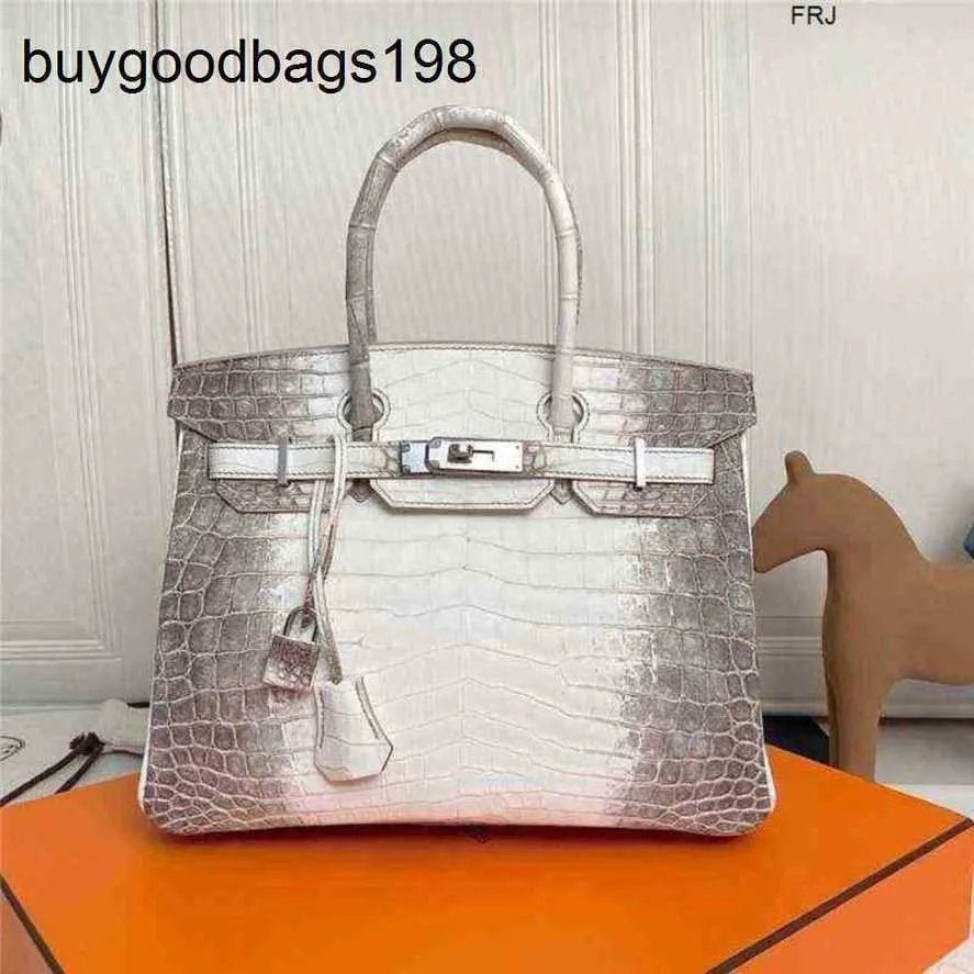 Sac de créateur Himalayans Sacs à main Véritable Cuir Crocodile Platine Argent Boucle Lady 25 28 30 Spécification Portable Messenge