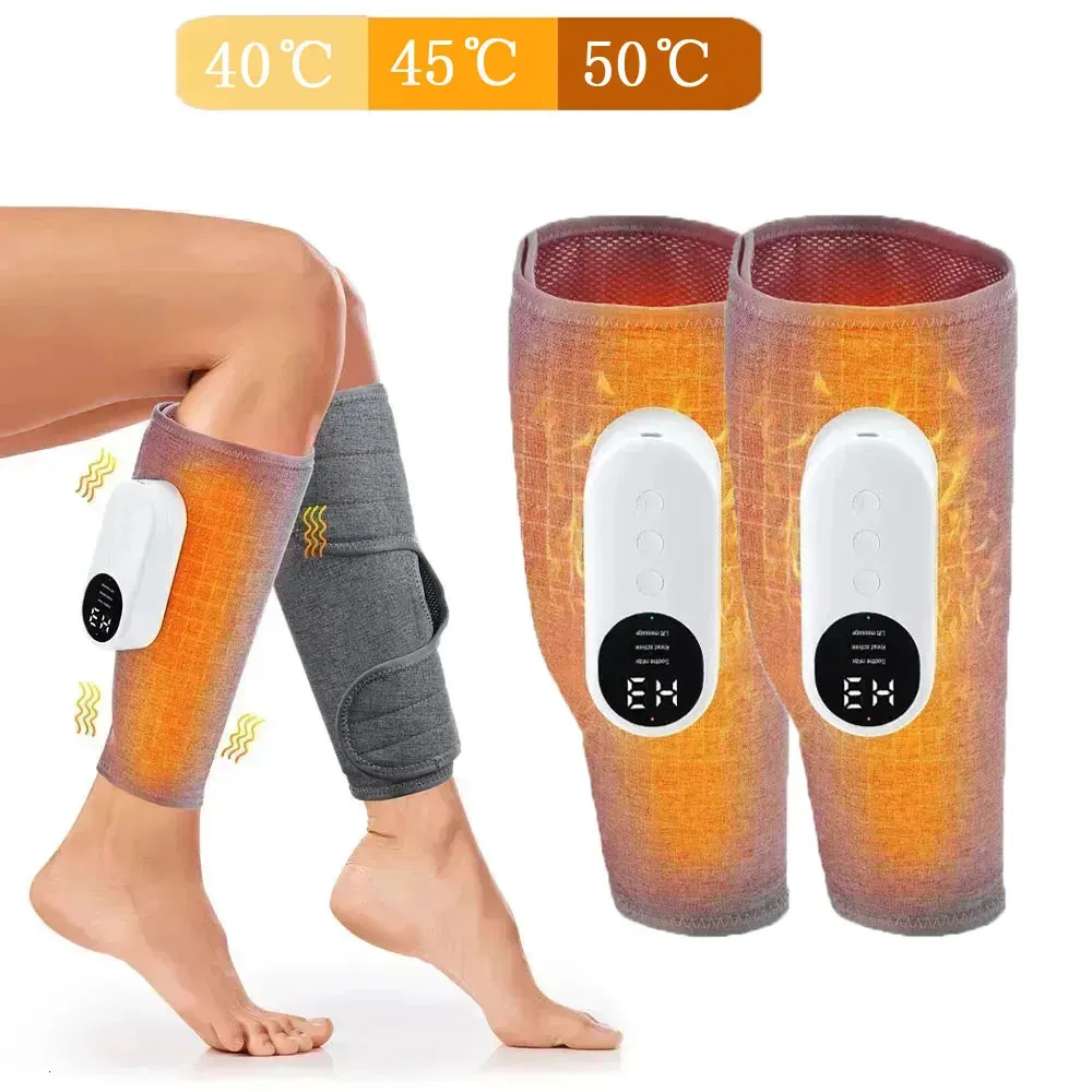 Massageador muscular elétrico sem fio para panturrilha, pé, perna, pressoterapia, máquina aquecida, 3 modos de compressão de ar, relaxamento, fisioterapia 240314