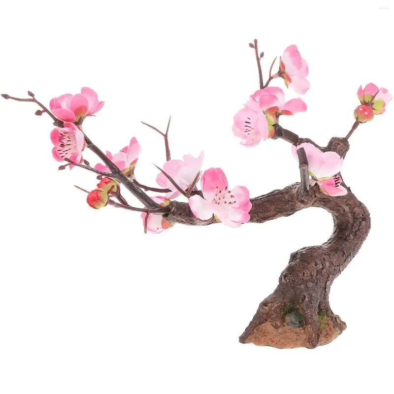 装飾的な花の植物マイクロランドスケープ植物偽の小さな木現実的な装飾装飾人工ピンク模倣デスクトップ装飾