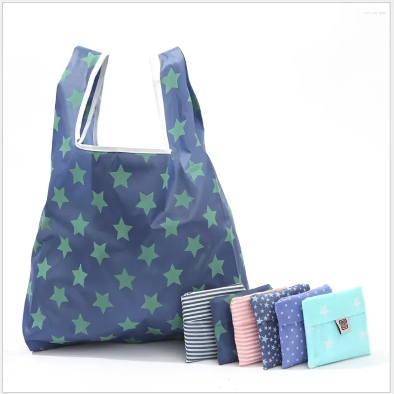 Сумки для хранения БОЛЬШАЯ Экологичная сумка для покупок Складная полиэстеровая экологическая продуктовая складная сумка-тоут с карманом Портативная сумка на плечо