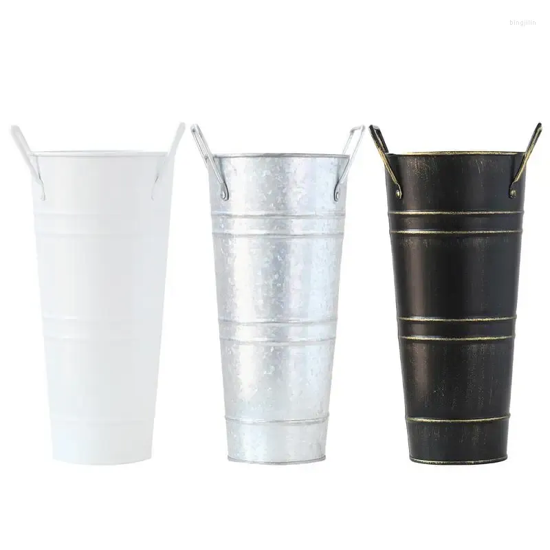 Vasos Vaso de flor de metal 4 peça baldes de casamento alto rústico decoração de casa mesa central decorações fazenda para