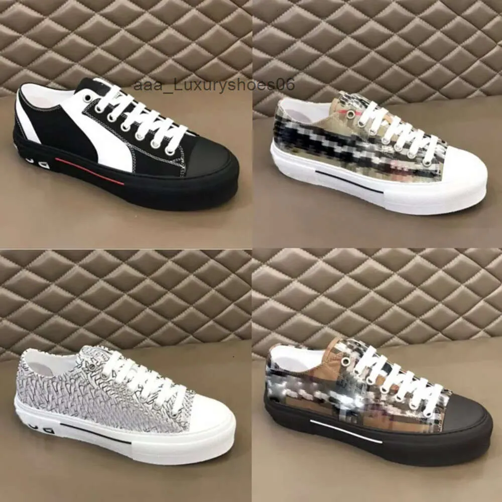 Burberry2 Burburry Burbery Burbergniness Designer Chaussures Imprimé vintage Contrôle des baskets rayées Lowtop Gabardine Flats Lettrage de chaussures Plaid Trainers M Вы EROP