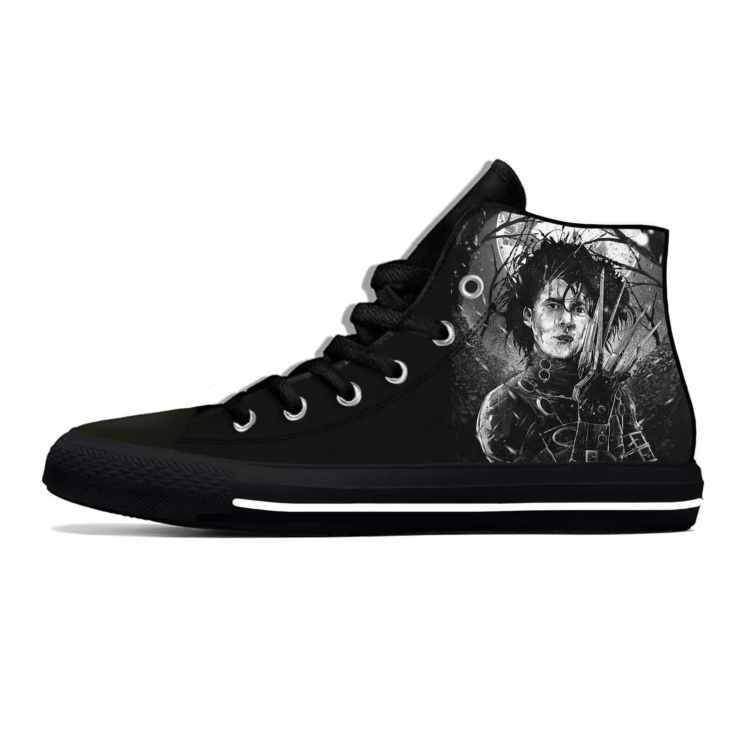 Scarpe Movie Edward Scissorhands Johnny Depp Folve Funny Casual Cash Scarpe High Top Top Lightweight 3D Frepible Stampone da donna Sneaker da donna