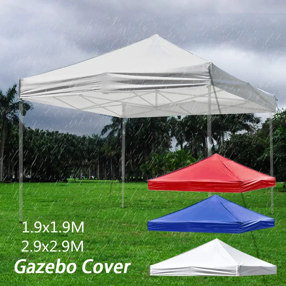 Gazebos UV Replacement 420D Oxford Cloth Canopy Awning Camping Tent Top Cover Garden BBQ Gazebo Top Replacement Cover