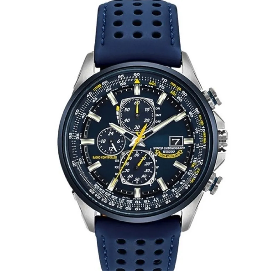 Men's Watch Top Luxury Business Quartz Watch Men Waterproof Blue Angel World Chronograph Casual Steel Band Watch For Men 2204316y