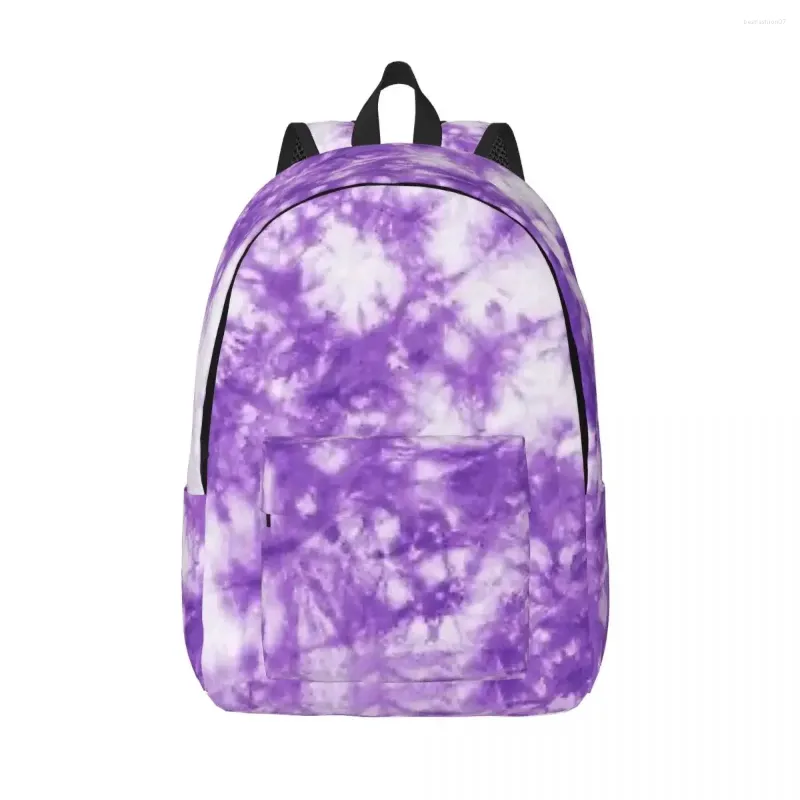 Backpack Purple Crumple Tie Dye Woman Small Backpacks Boys Girls Bookbag Shoulder Bag Portability Laptop Rucksack Students School Bags