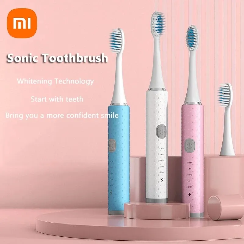 Escova de dentes xiao mijia sônica de dentes elétrica carga USB recarregável 5 modos de clareamento eletrônico ipx7 pincel de dentes à prova d'água mi