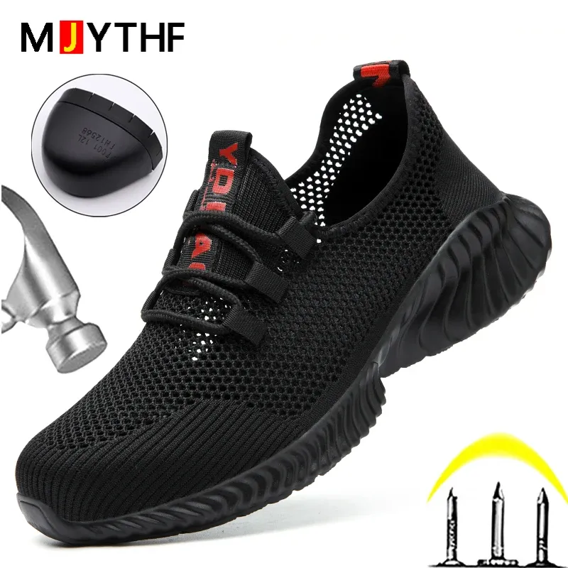 Boots Summer Breatch Work Sneakers for Men Women Steel Toe Chaussures Antipuncture Sécurité Chaussures Men de sécurité Men de protection