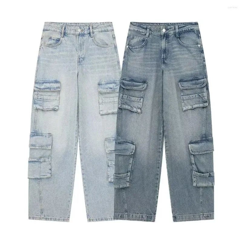 Jeans pour femmes 2024 Printemps Produit Européen et américain Cross Border Street Fashion Workwear Mid Rise