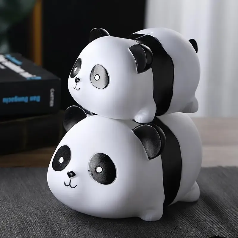 Dozen schattige panda piggy bank voor kinderen kinderen volwassenen speelgoed cadeau grote cartoon dieren geld spaarbox munten bankbiljetten safe storting